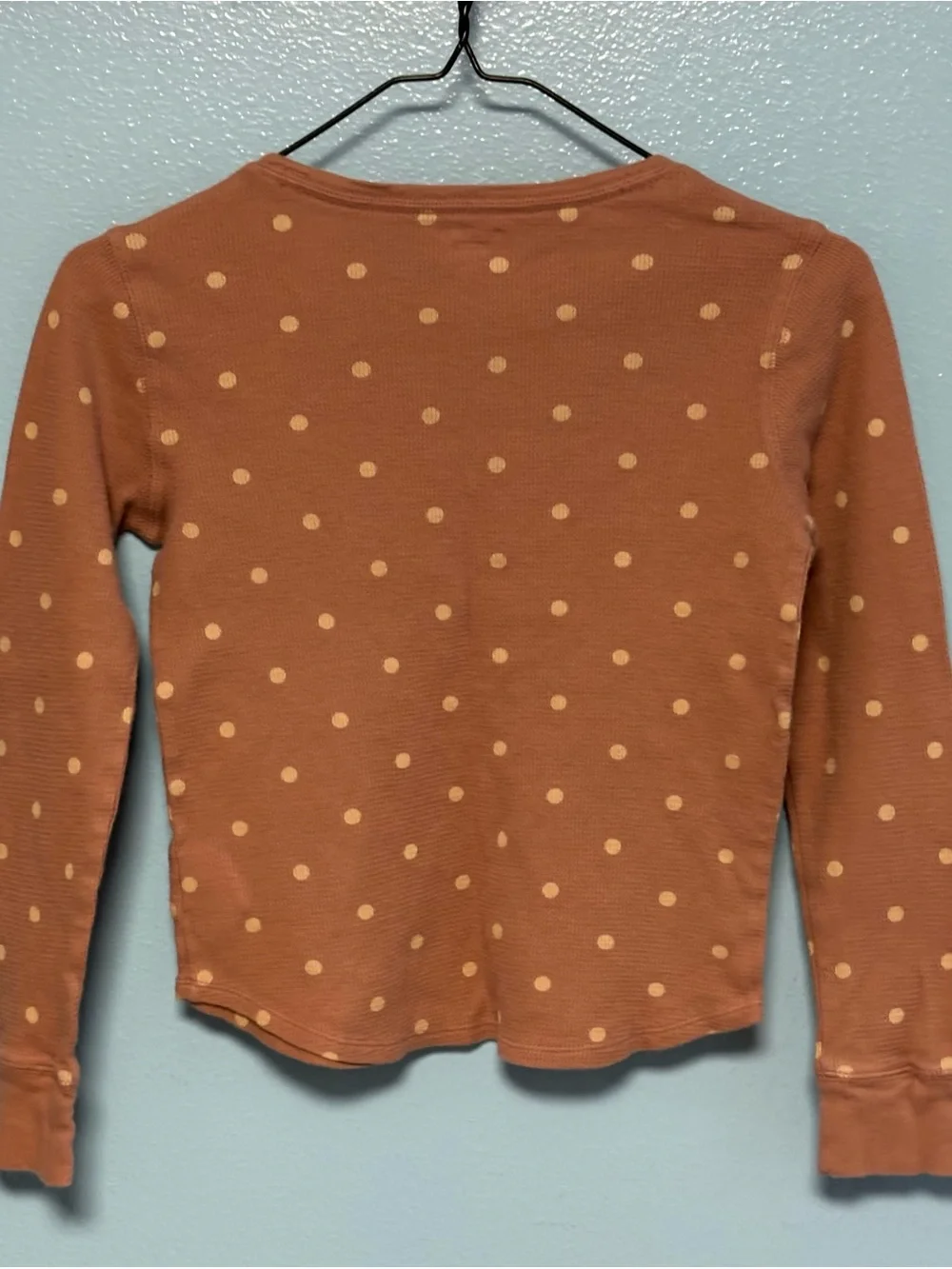 Old Navy Rust Long-Sleeve Polka Dot Tee